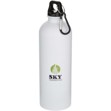 Logo trade promotional merchandise image of: Oregon 750 ml matte RCS recycled single wall stainless steel water bottle with carabiner